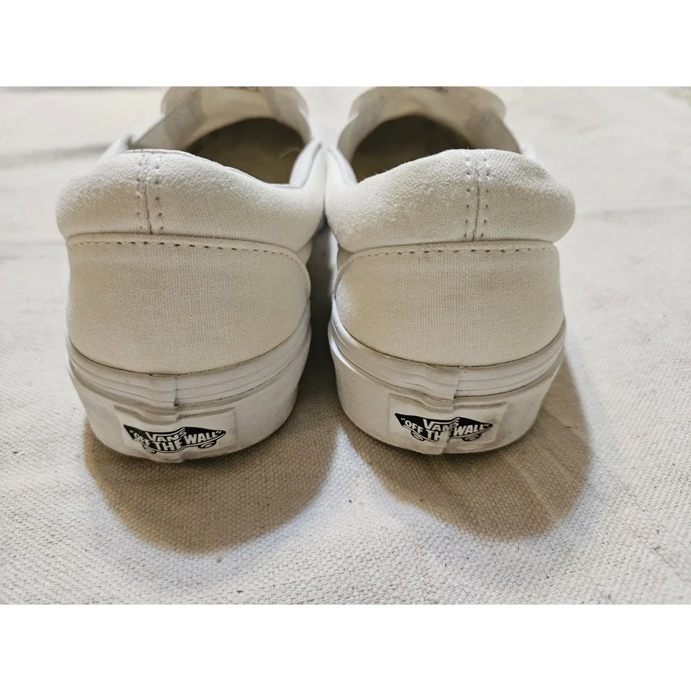 Vans Off The Wall Canvas Slipon Shoes White Mens 7 Womens 8.5